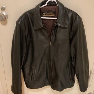 Columbia 100% Genuine Black Leather Jacket Size XXL Tall